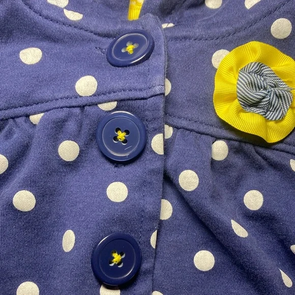 ❤️Carter's Navy Polka Dot Hooded Jacket with Yellow Lining - Picture 5 of 9